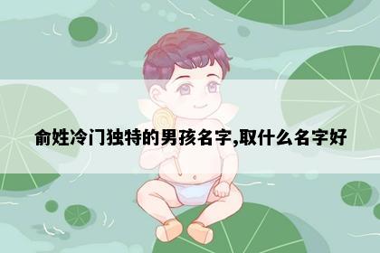 俞姓冷门独特的男孩名字,取什么名字好