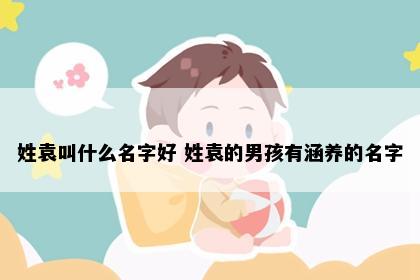 姓袁叫什么名字好 姓袁的男孩有涵养的名字